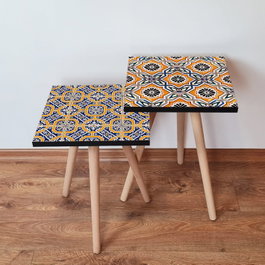 Hanah Home Mesas Nido 2 Piezas Azul Marino